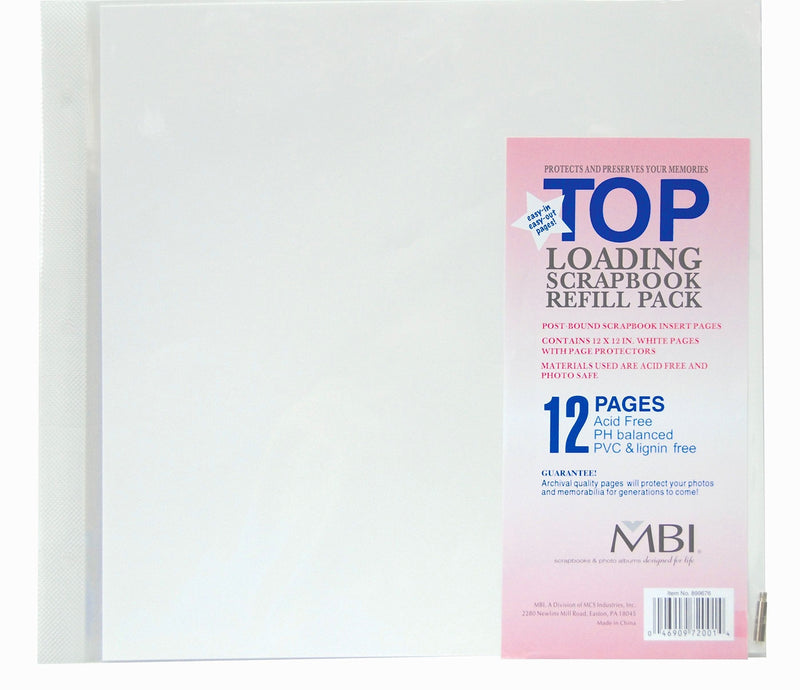 MCS MBI 12x12 Inch Scrapbook Expansion Page Refills, 6 Count (899676) 12 pages. - NewNest Australia