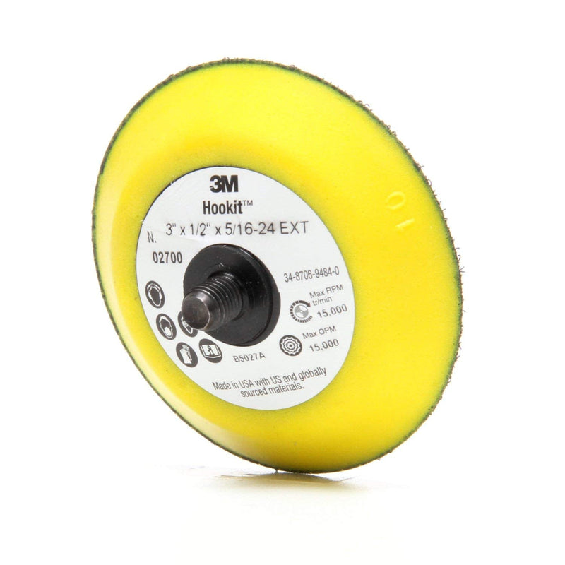 3M Hookit Disc Pad - For Hook and Loop Discs - Use With Random Orbital Sanders, Rotary Sanders, Angle Grinders - 3" x 1/2" x 5/16-24 External - 2700 Disc Pad 02700 3 in x 1/2 in 5/16-24 External - NewNest Australia