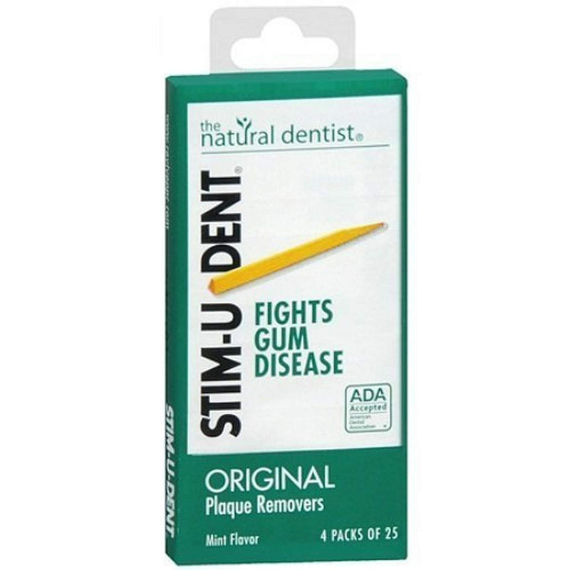 Stim-U-Dent Plaque Removers 3 Packs of 4x25 Picks/Pack (300 Picks) - Mint Flavor - NewNest Australia