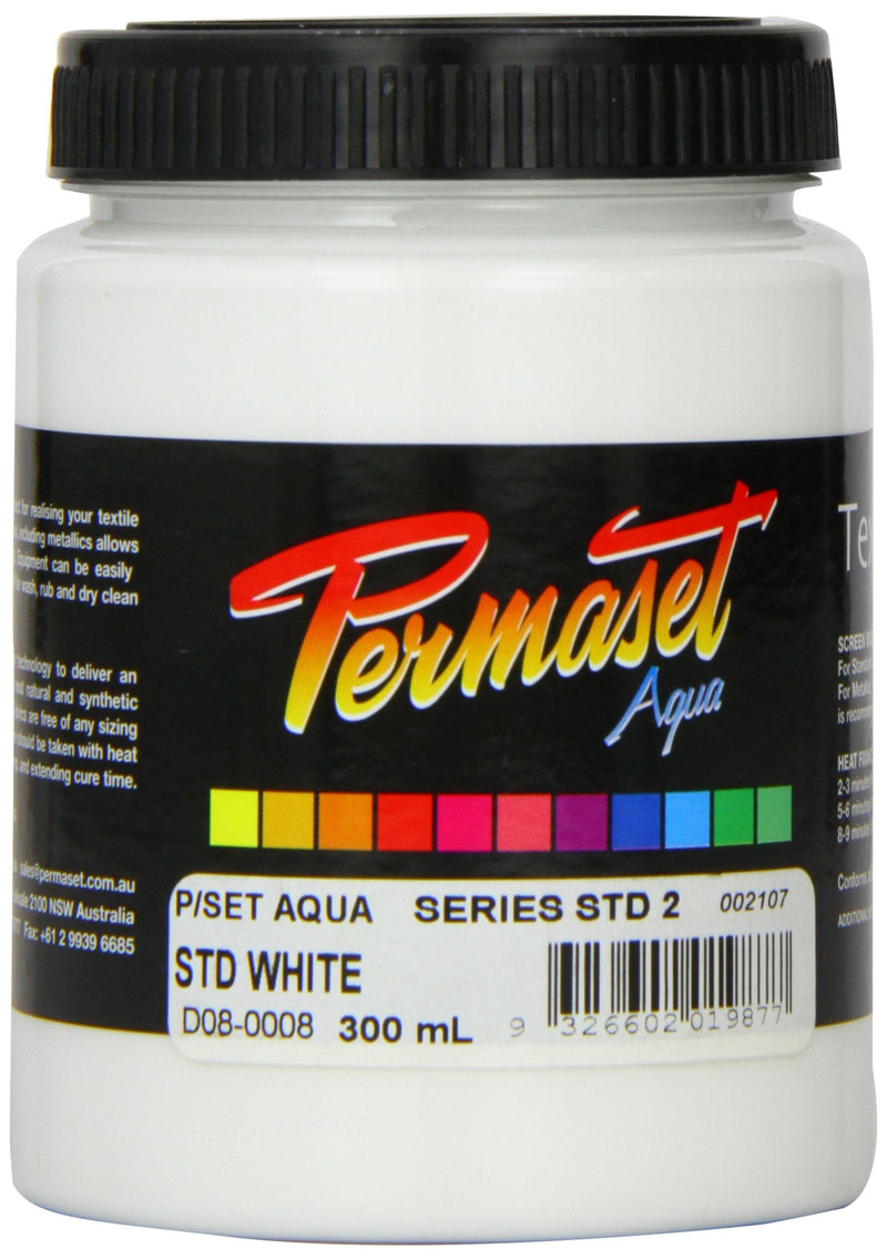 Permaset Aqua 300ml Fabric Printing Ink - Standard White - NewNest Australia
