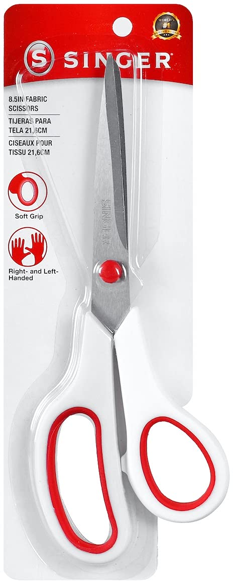 SINGER Fabric Scissors with Comfort Grip, 1-pack, Red & White - NewNest Australia
