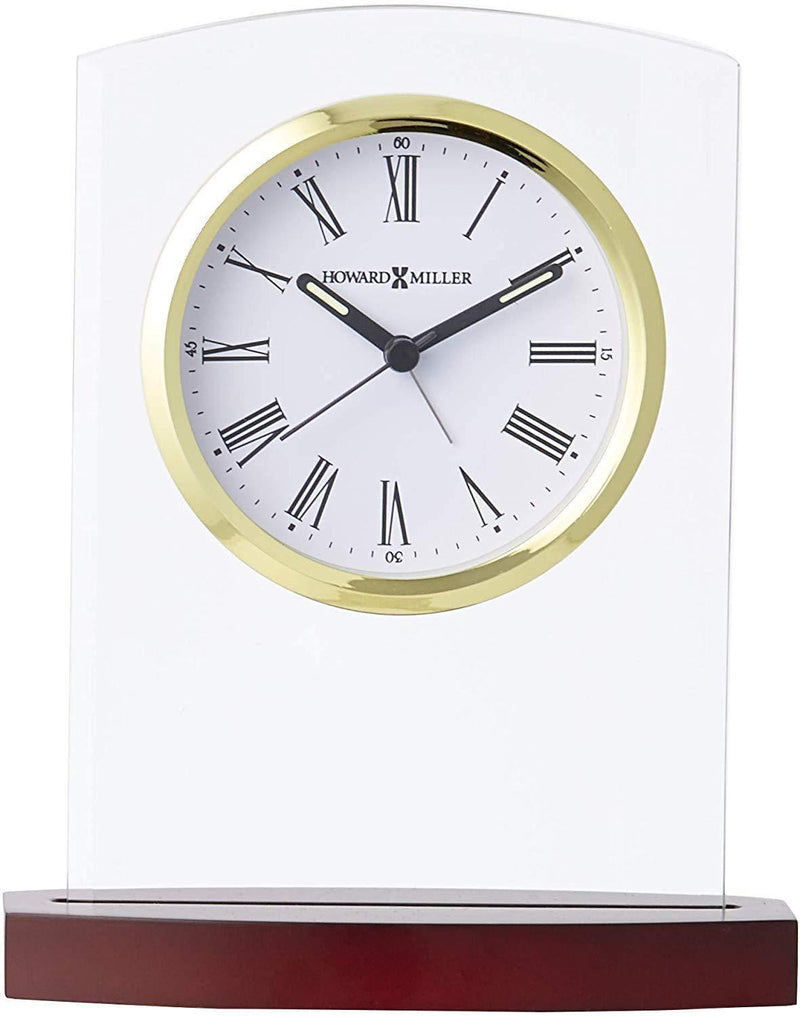 NewNest Australia - Howard Miller Marcus Table Clock 645-580 – Modern Glass with Quartz Alarm Movement 