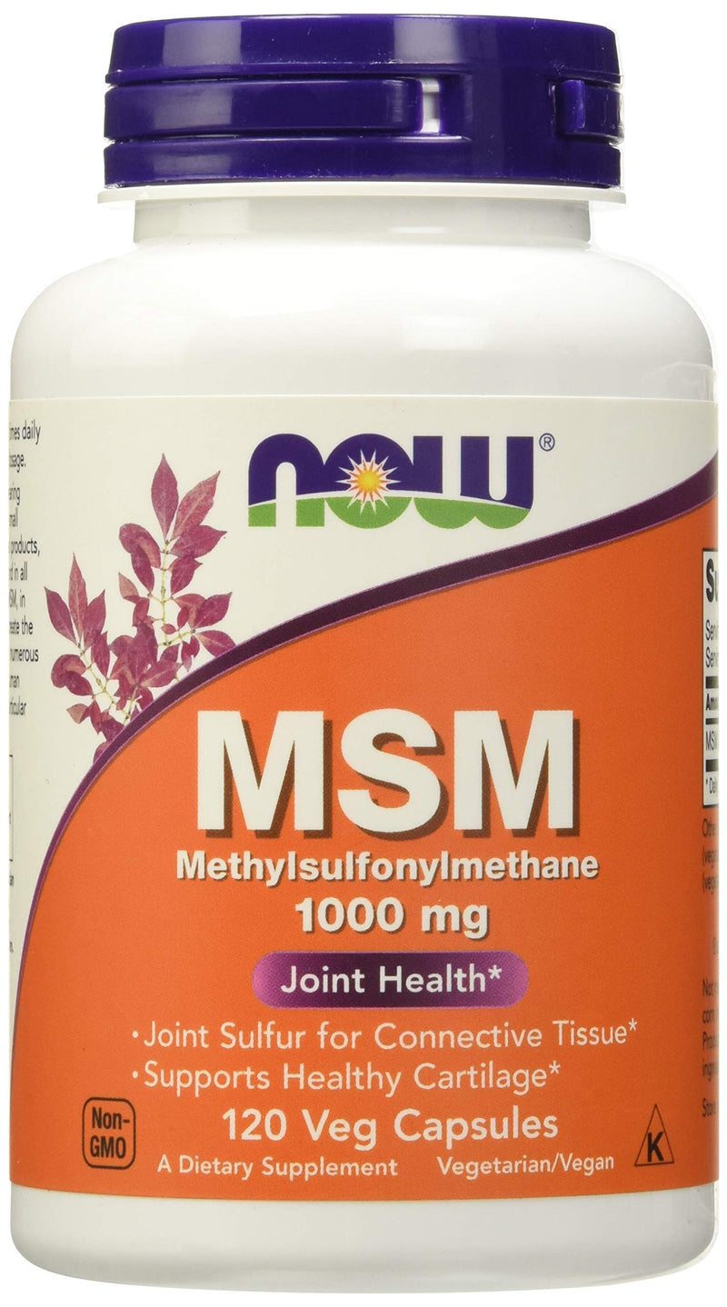 NOW Supplements, MSM (Methylsulfonylmethane) 1,000 mg, Joint Health*, 120 Veg Capsules - NewNest Australia