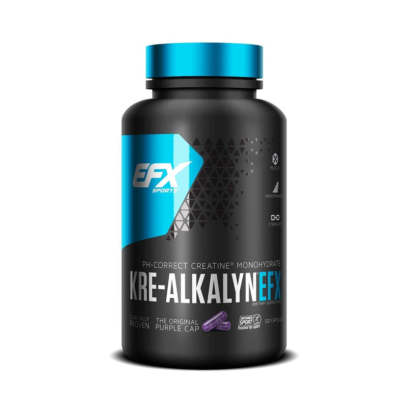EFX Sports Kre-Alkalyn | PH-Correct Creatine Monohydrate | Multi-Patented Formula, Gain Strength, Build Muscle & Enhance Performance - 120 Capsules / 60 Servings 120 Count (Pack of 1) - NewNest Australia