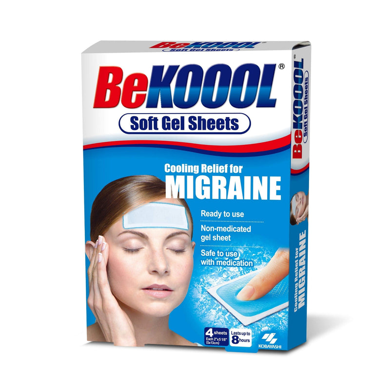BeKoool Cooling Relief for Migraine Soft Gel Sheets Each, Multicolor, 4 Count - NewNest Australia
