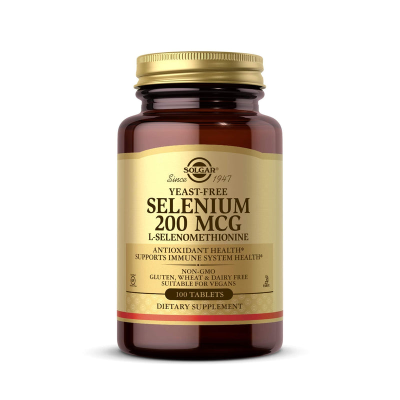 Solgar Yeast-Free Selenium 200 mcg, 100 Tablets - Supports Antioxidant & Immune System Health - Non-GMO, Vegan, Gluten Free, Dairy Free, Kosher - 100 Servings - NewNest Australia