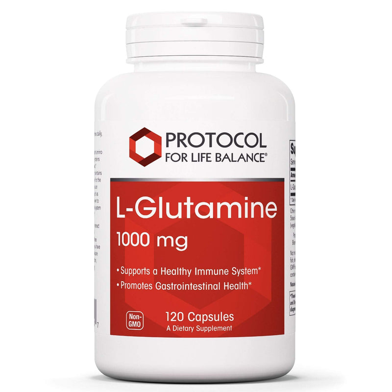 Protocol L-Glutamine 1000mg - Amino Acid - Muscle Tissue, Gut Health, Immune Health - 120 Veg Caps - NewNest Australia