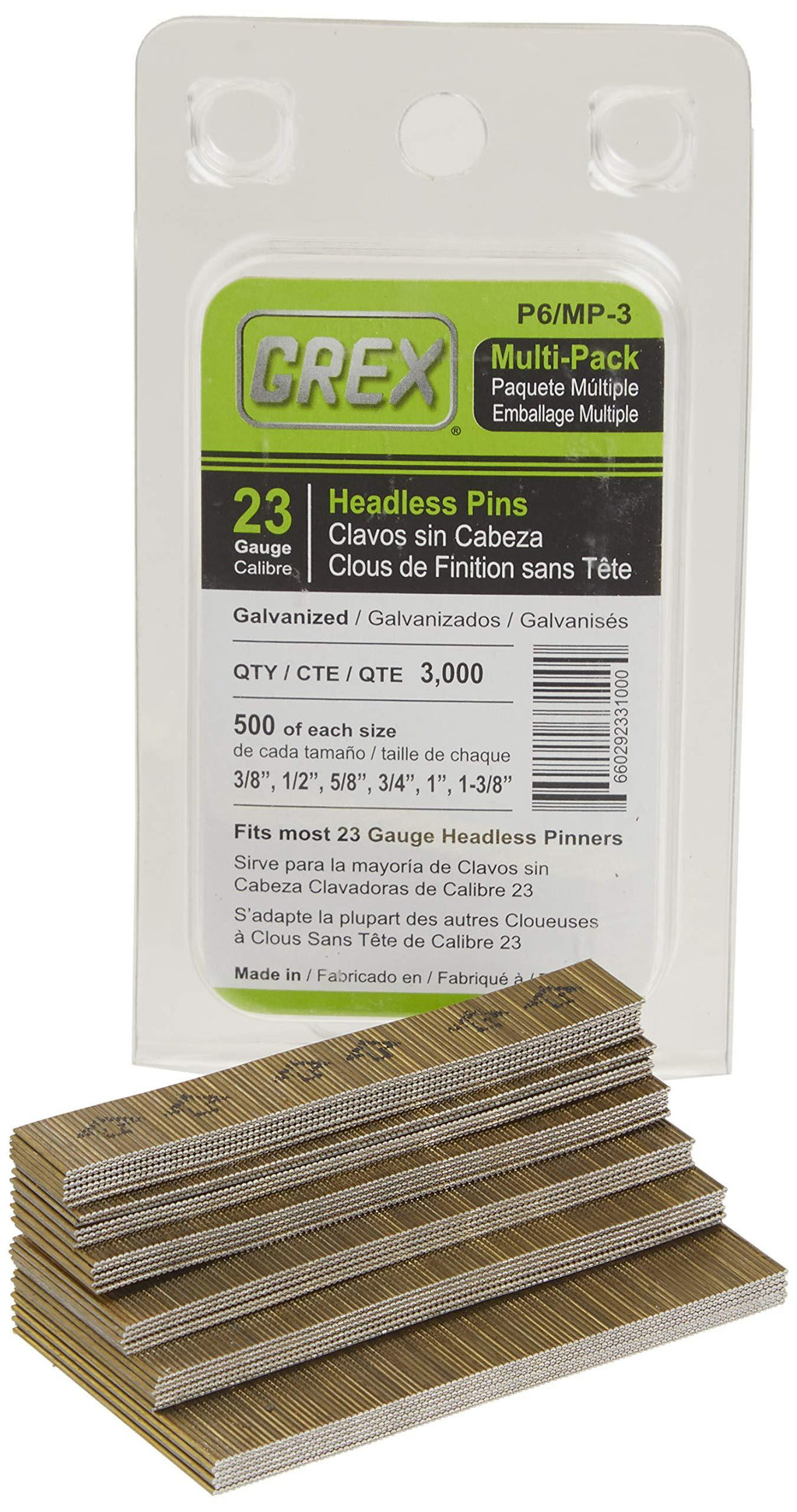 GREX P6/MP-3 23 Gauge Multi-Pack Headless Pins (3,000 per box) Original version - NewNest Australia