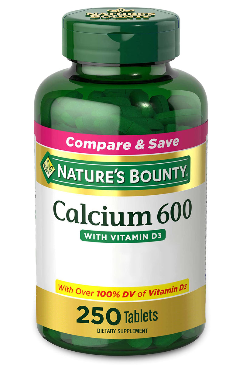 Calcium Carbonate & Vitamin D by Nature's Bounty, Supports Immune Health & Bone Health, 600mg Calcium & 800IU Vitamin D3, 250 Tablets - NewNest Australia