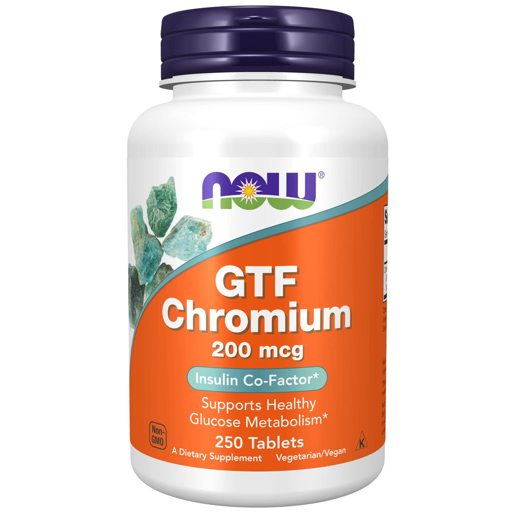 NOW Supplements, GTF (Glucose Tolerance Factor) Chromium 200 mcg, 250 Tablets - NewNest Australia