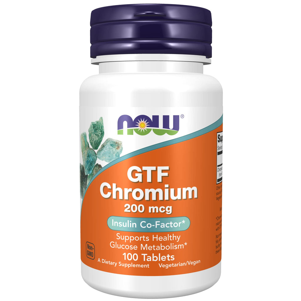 NOW Supplements, GTF (Glucose Tolerance Factor) Chromium 200 mcg, 100 Tablets - NewNest Australia