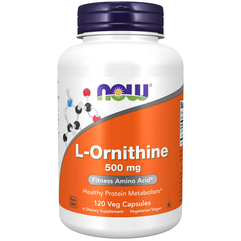 NOW Supplements, L-Ornithine (L-Ornithine Hydrochloride) 500 mg, Amino Acid, 120 Veg Capsules - NewNest Australia