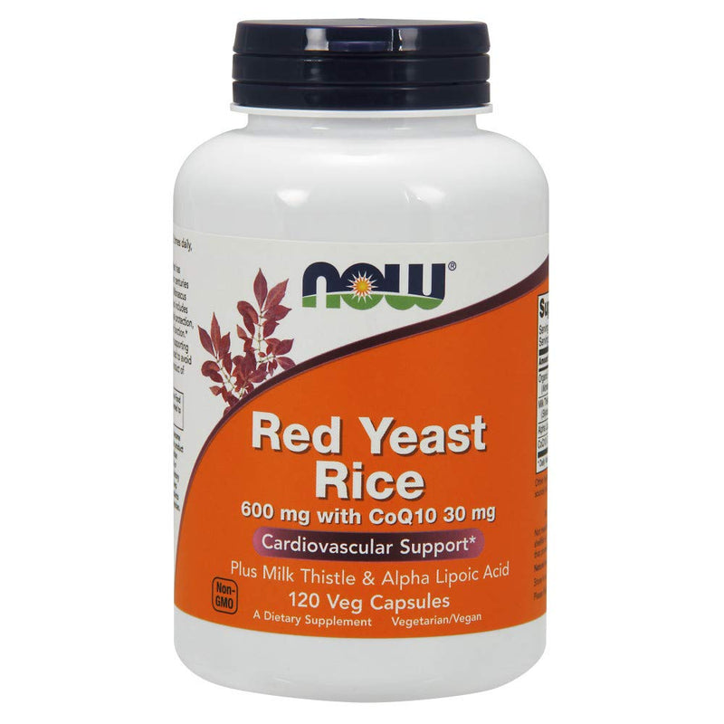 NOW Supplements, Red Yeast Rice with CoQ10, plus Milk Thistle & Alpha Lipoic Acid, 120 Veg Capsules - NewNest Australia