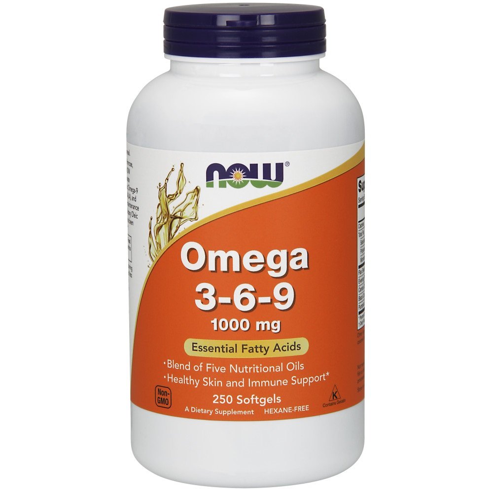 NOW Supplements, Omega 3-6-9 1000 mg with a blend of Flax Seed, Evening Primrose, Canola, Black Currant and Pumpkin Seed Oils, 250 Softgels - NewNest Australia