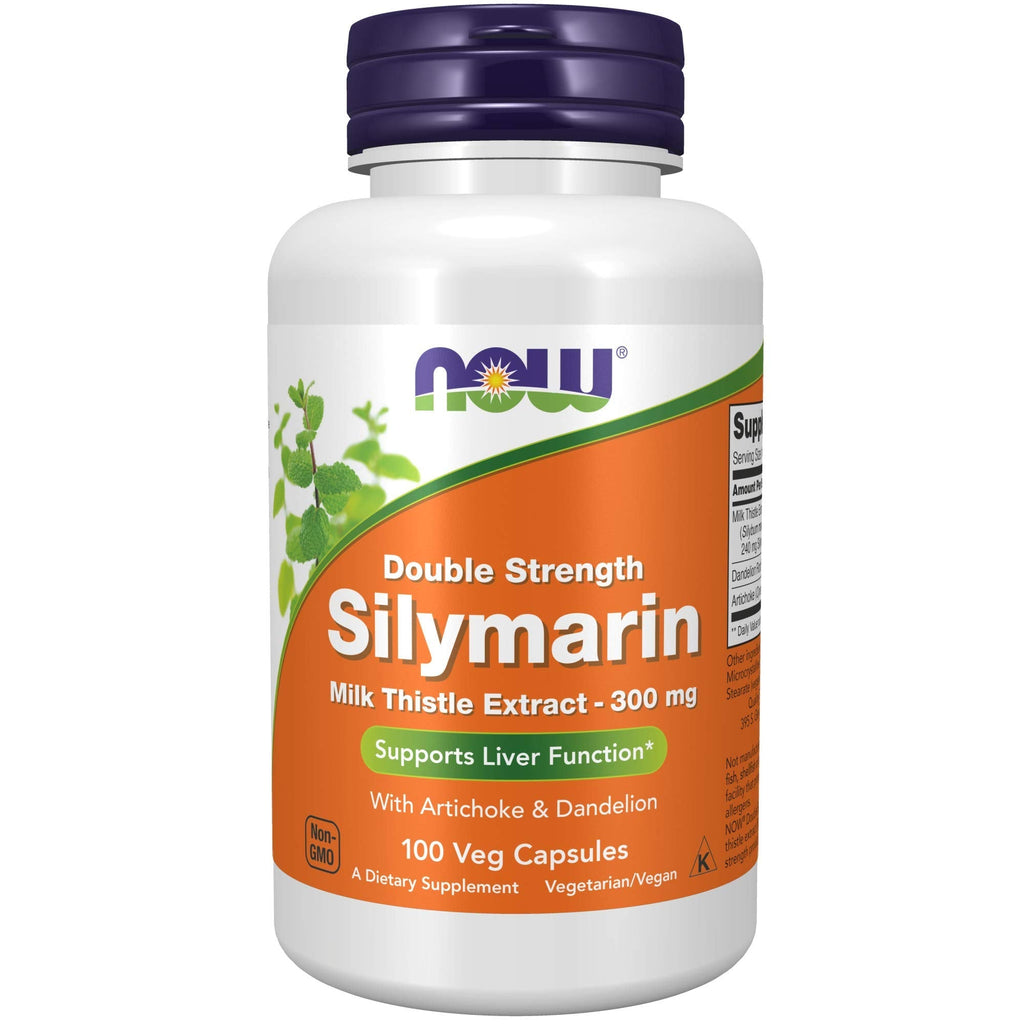 NOW Supplements, Silymarin Milk Thistle Extract 300 mg with Artichoke and Dandelion, Double Strength, Supports Liver Function*, 100 Veg Capsules - NewNest Australia