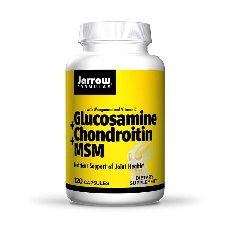 Jarrow Formulas Glucosamine + Chondroitin + MSM - 120 Capsules - Nutrient Support of Joint Health - With Vitamin C & Manganese - 30 Servings 120 Count (Pack of 1) - NewNest Australia