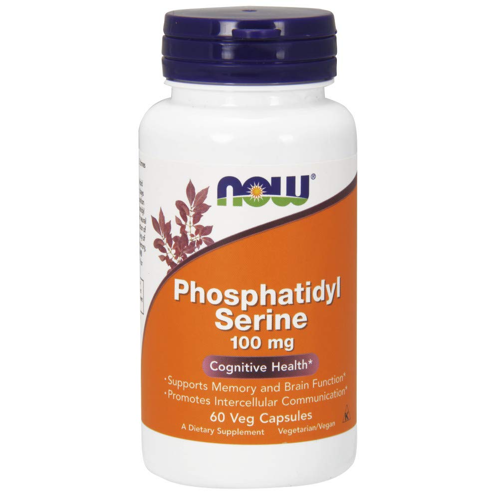 NOW Supplements, Phosphatidyl Serine 100 mg with Phospholipid compound derived from Soy Lecithin, 60 Veg Capsules w/ Choline & Inositol 60 Count (Pack of 1) - NewNest Australia