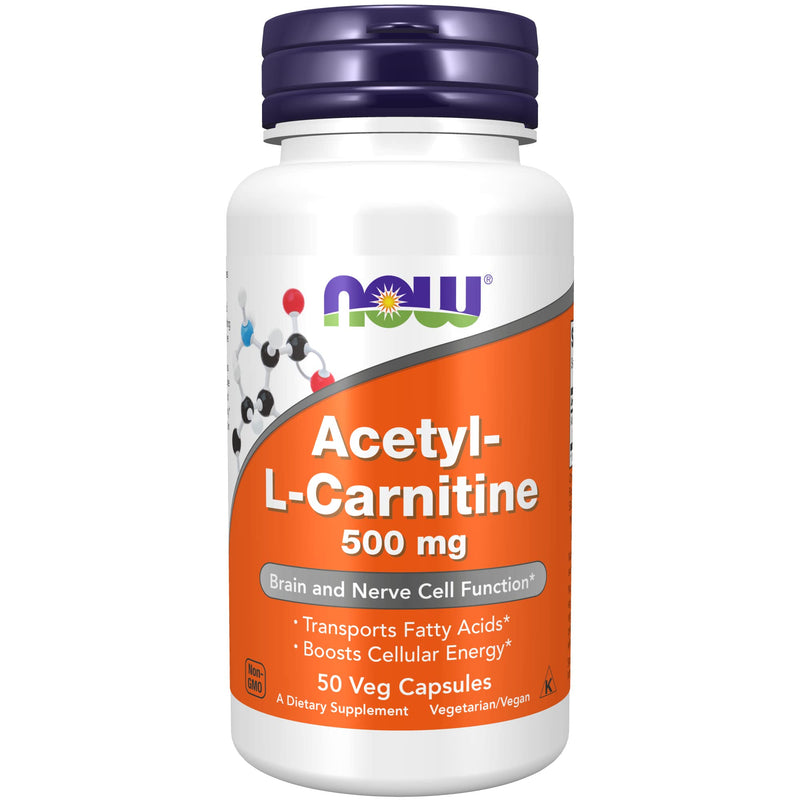 NOW Foods NOW Supplements, Acetyl-L Carnitine 500 mg, Amino Acid, 50 Veg Capsules - NewNest Australia