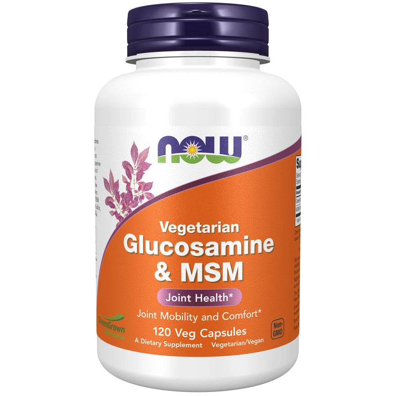 NOW Supplements, Glucosamine & MSM (Not Shellfish Derived), Vegetarian , 120 Veg Capsules - NewNest Australia