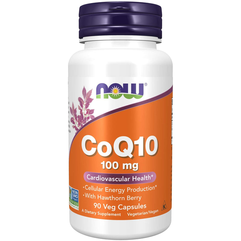 NOW Supplements CoQ10 100 mg with Hawthorn Berry Pharmaceutical Grade, All-Trans Form produced by Fermentation, 90 Veg Capsules 90 Count (Pack of 1) - NewNest Australia