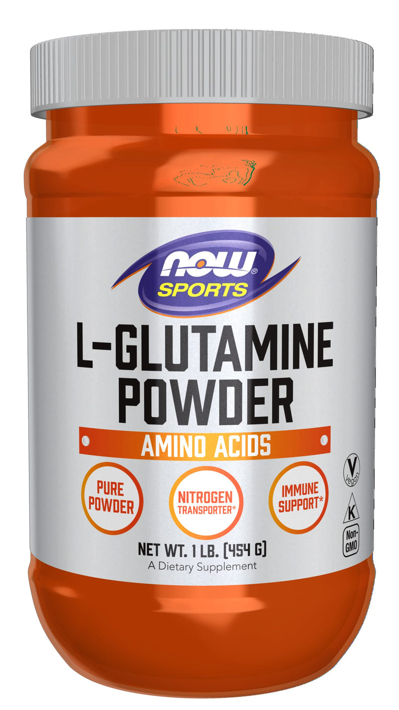 NOW Sports Nutrition, L-Glutamine Pure Powder, Nitrogen Transporter, Amino Acid, White, 16 Oz - NewNest Australia