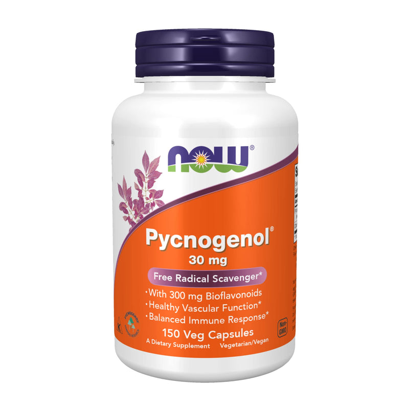 NOW Supplements, Pycnogenol 30 mg (a Unique Combination of Proanthocyanidins from French Maritime Pine) with 300 mg Bioflavonoids, 150 Veg Capsules - NewNest Australia