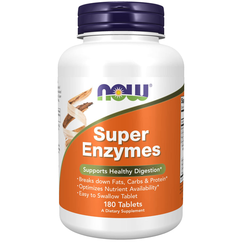 NOW Supplements, Super Enzymes, Formulated with Bromelain, Ox Bile, Pancreatin and Papain, Super Enzymes, 180 Tablets - NewNest Australia