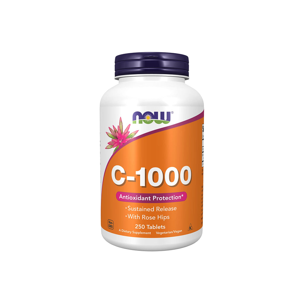 NOW Supplements, Vitamin C-1,000 with Rose Hips, Sustained Release, Antioxidant Protection, 250 Tablets - NewNest Australia