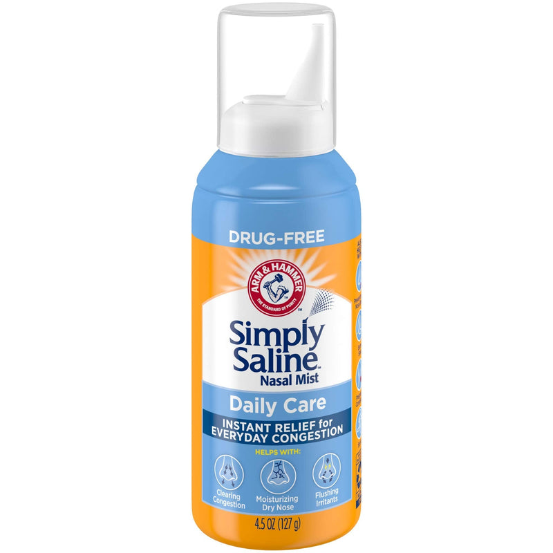 ARM & HAMMER Simply Saline Nasal Care Daily Mist 4.5oz – Instant Relief for Every Day Congestion – One 4.5oz Bottle 4.5 Fl Oz (Pack of 1) - NewNest Australia