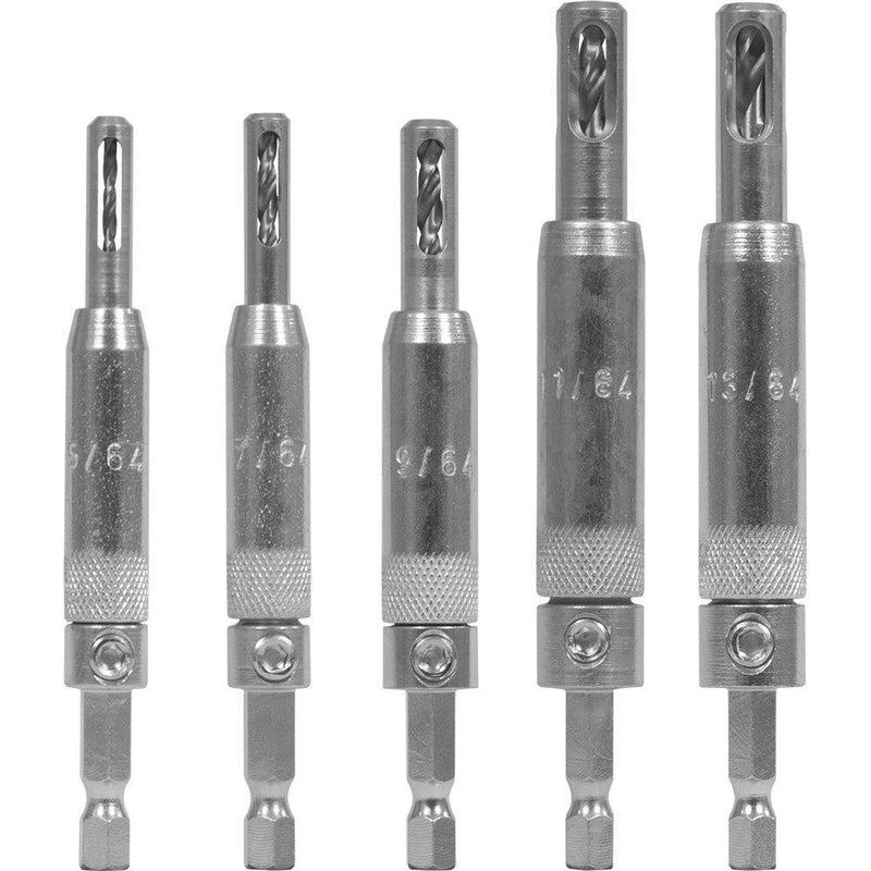 Snappy Tools 5pc Self Centering Hinge Drill Bit Set, Spring Loaded. Proudly Made in the USA. - NewNest Australia