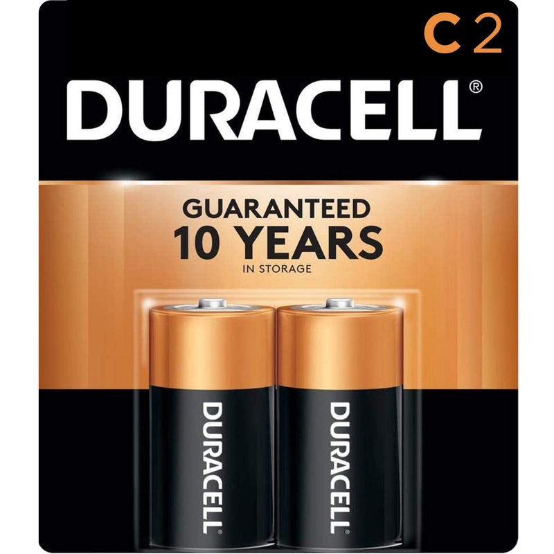 Duracell Coppertop C Batteries, 2 Count Pack, C Battery with Long-lasting Power, All-Purpose Alkaline C Battery for Household and Office Devices - NewNest Australia