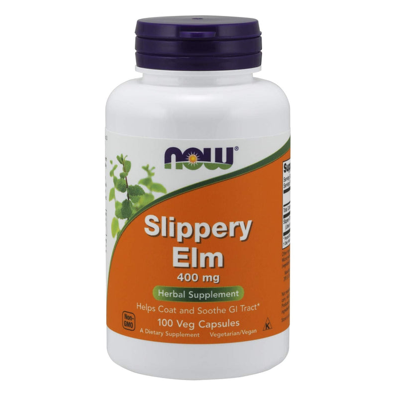 NOW Supplements, Slippery Elm (Ulmus rubra) 400 mg, Herbal Supplement, 100 Veg Capsules - NewNest Australia