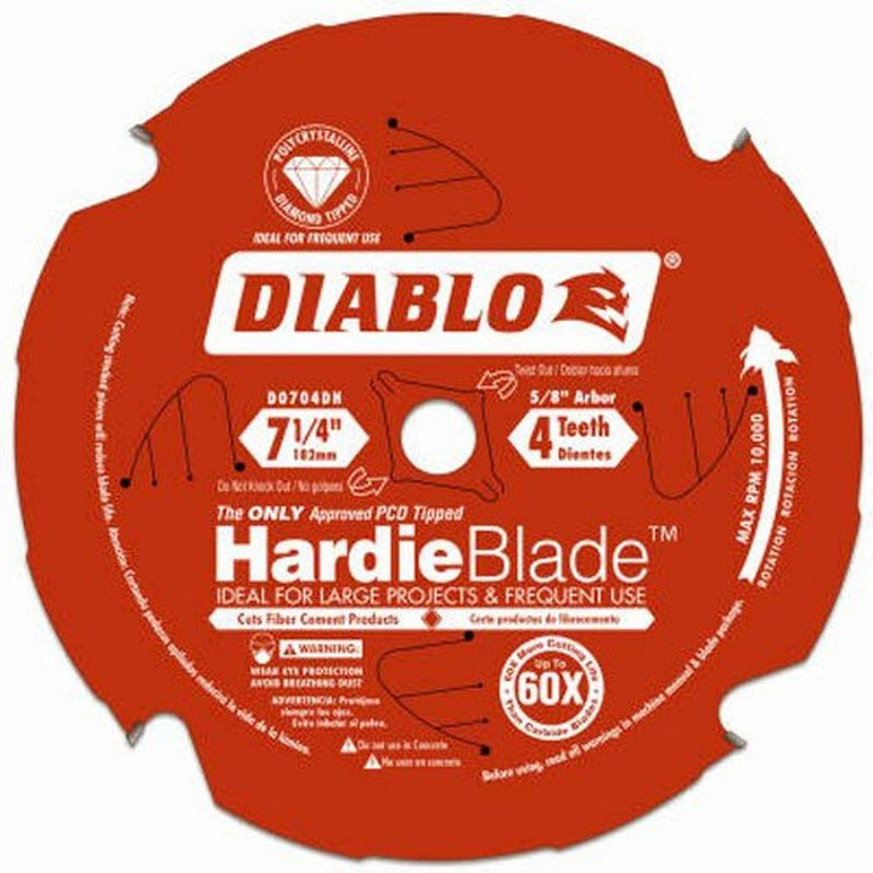 Freud D0704DH Diablo 7-1/4"x4T PCD Tip TCG Hardie Fiber Cement Saw Bld,5/8 Arbor Multicolor - NewNest Australia