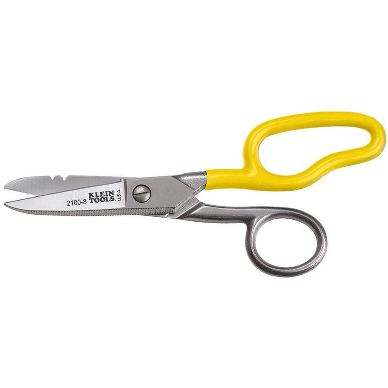 Klein Tools 2100-8 Scissors, Electrician Free Fall Snips, Stainless Steel Cut 19 and 23 AWG Electrical Communication Wire, Cable and Cordage Free-Fall Snip - NewNest Australia