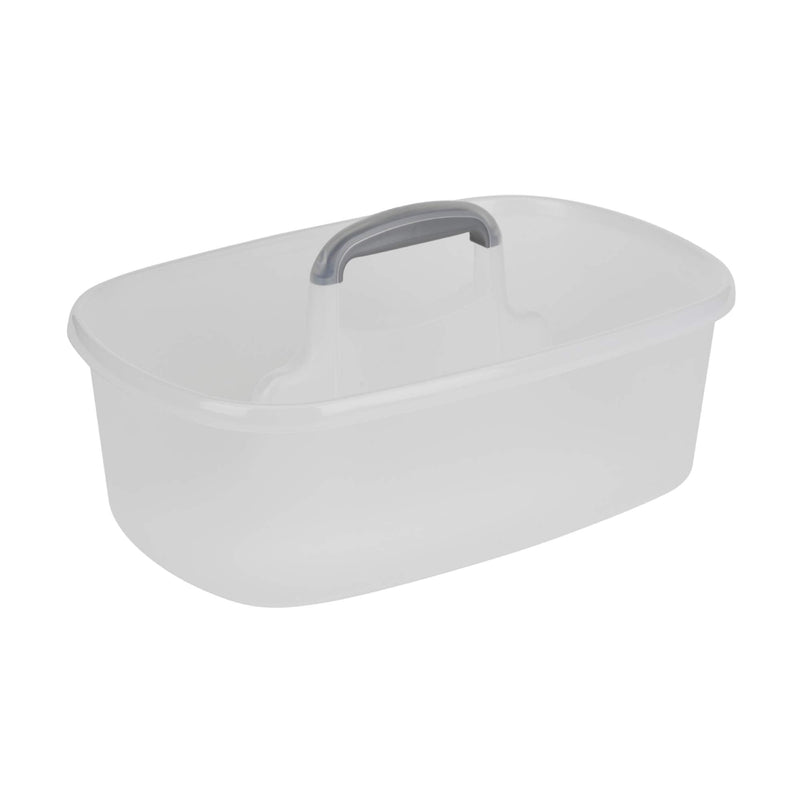 Casabella Cleaning Handle Bucket, Clear/Silver Rectangular Storage Caddy, Graphite, 4 gallons, Translucent 4 Gallon Caddy - NewNest Australia