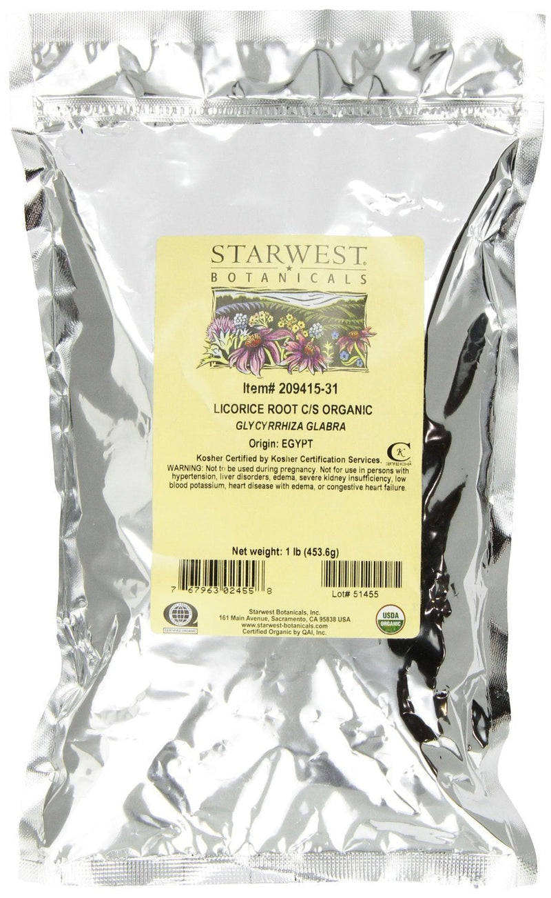 Starwest Botanicals Organic Licorice Root Loose Cut and Sifted, 1 Pound Bulk Bag - NewNest Australia