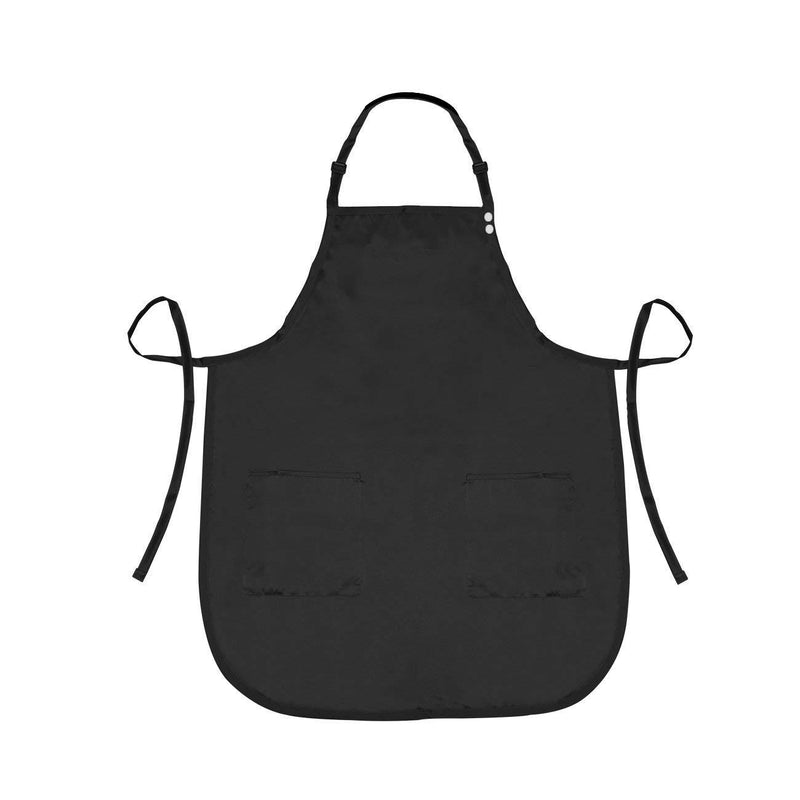 A Size Above Plus Size Salon Stylist Apron, Cut for Curves, Neck Strap with Adjustable Snap Closure, Lower Pockets with Zippered Bottoms, Lightweight, Water Resistant Nylon/Poly, Black, 2X - NewNest Australia