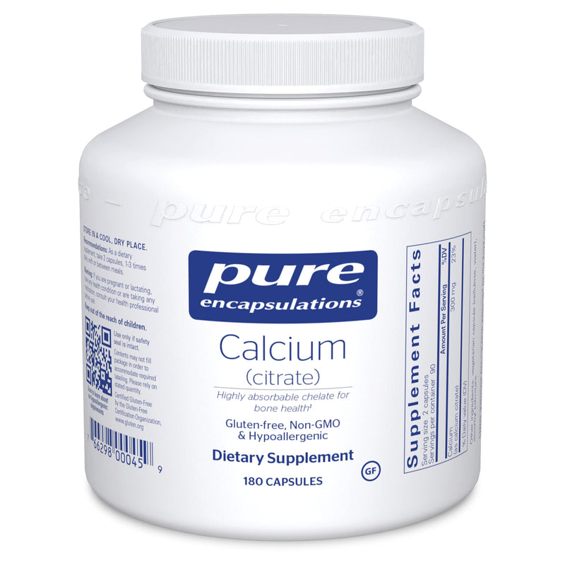 Pure Encapsulations Calcium (Citrate) | Supplement for Bones and Teeth, Colon Health, and Cardiovascular Support* | 180 Capsules Standard Packaging - NewNest Australia