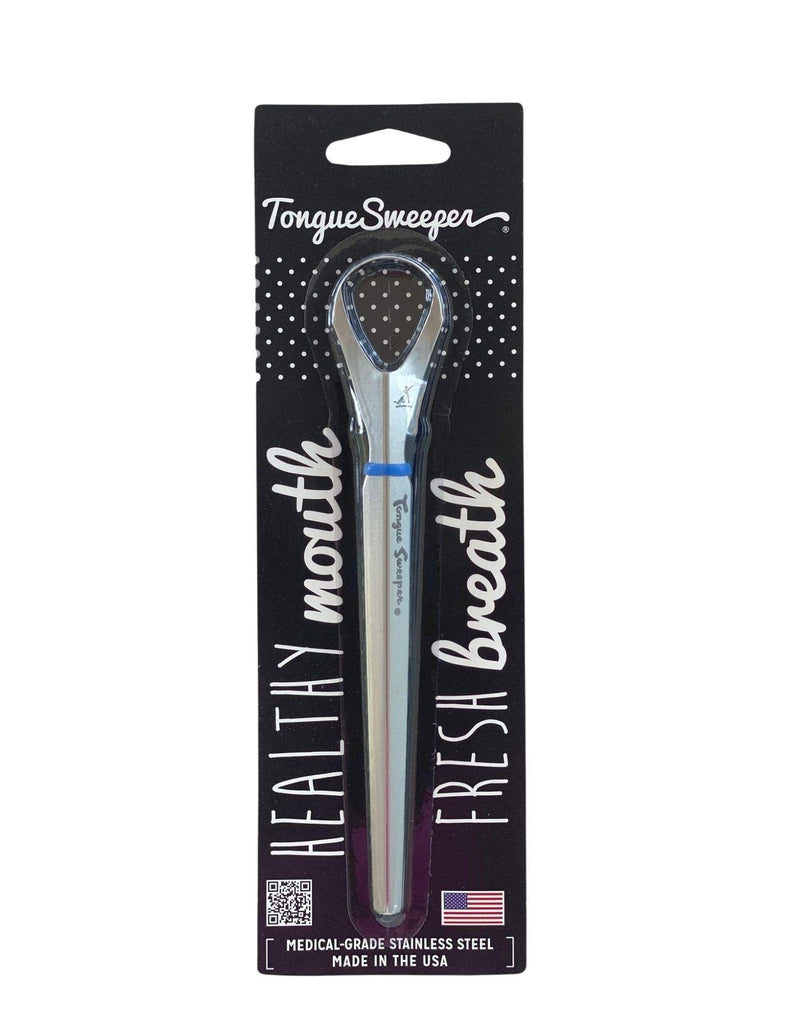 Tongue Sweeper Model P Medical Grade, Dishwasher Safe, Stainless Steel Tongue Cleaner, Reduce Bad Breath and Improve Taste, Preferred by Leading Dental Schools for Oral Hygiene, (1 Count) - NewNest Australia