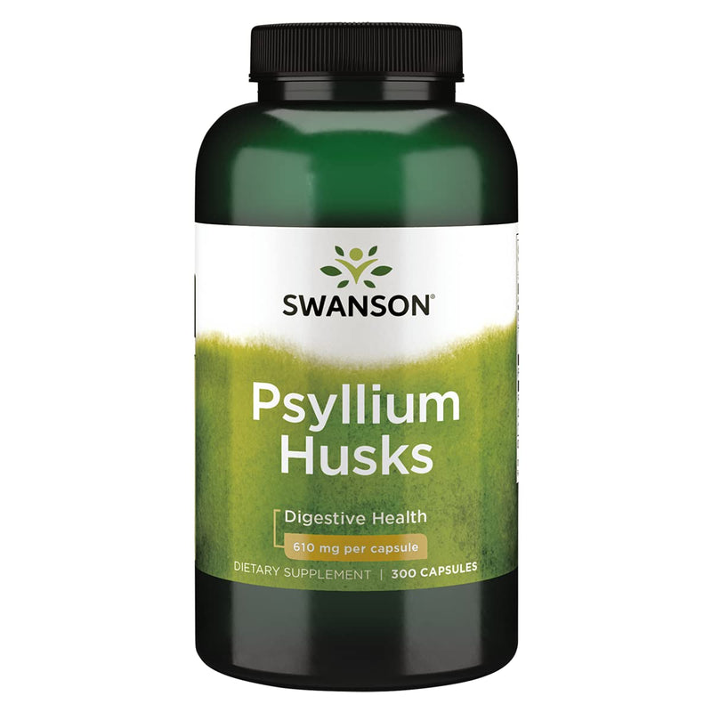 Swanson Psyllium Husk Digestive Weight Colon Health Dietary Fiber Supplement 610 mg 300 Capsules (Caps) 1 - NewNest Australia