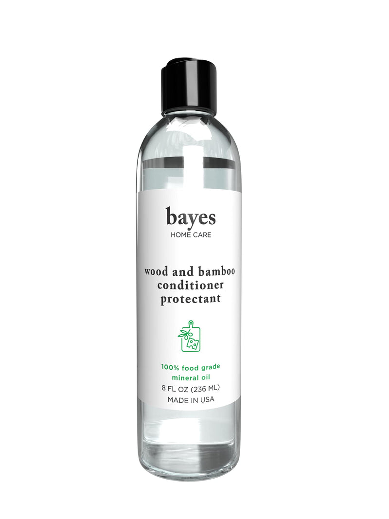 Bayes High-Performance Food Grade Mineral Oil Wood & Bamboo Conditioner and Protectant - Cleans, Conditions and Protects Wood, Bamboo, and Teak Cutting Boards and Utensils - 8 oz 8 Fl Oz (Pack of 1) - NewNest Australia