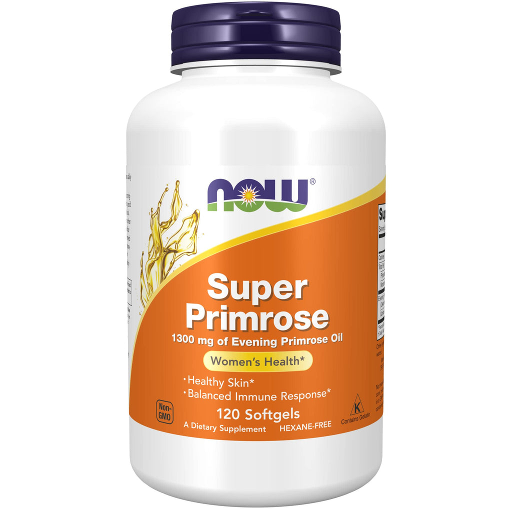 NOW Supplements, Super Primrose 1300 mg with Naturally Occurring GLA (Gamma-Linolenic Acid), 120 Softgels 120 Count (Pack of 1) - NewNest Australia