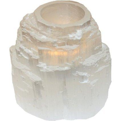 NewNest Australia - Something Glassy Natural Clear Selenite Tower Candleholder Mystical Healing 