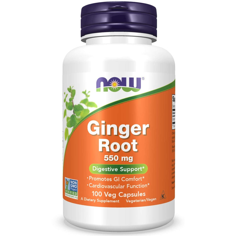 NOW Supplements, Ginger Root (Zingiber officinale) 550 mg, Digestive Support*, 100 Veg Capsules 100 Count (Pack of 1) - NewNest Australia