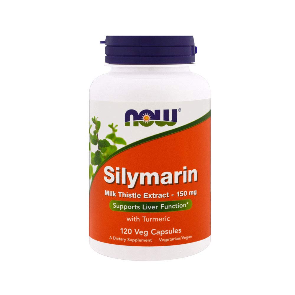 NOW Supplements, Silymarin Milk Thistle Extract 150 mg with Turmeric, Supports Liver Function*, 120 Veg Capsules - NewNest Australia