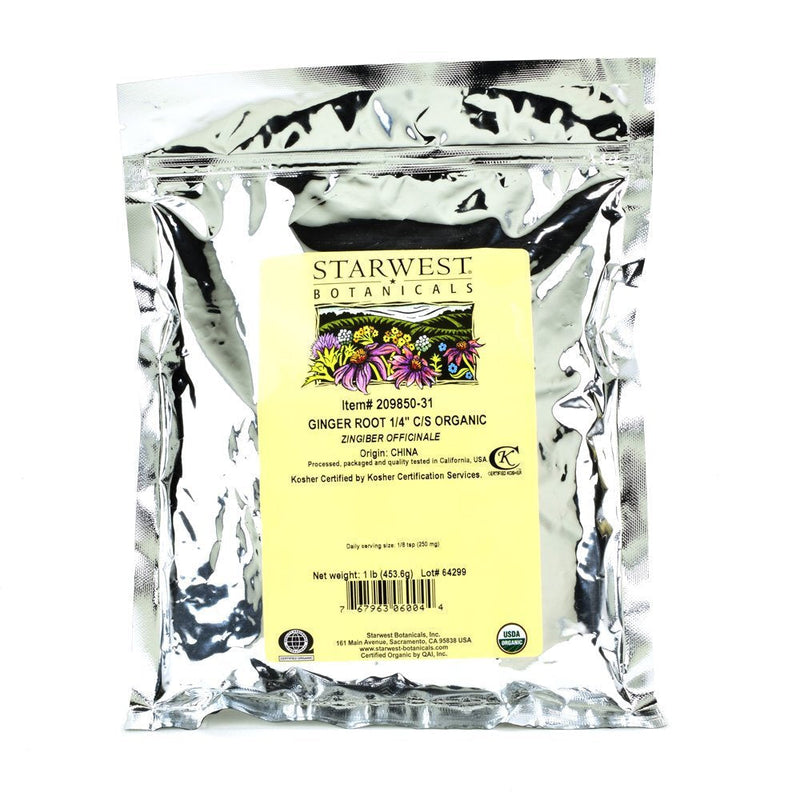 Starwest Botanicals Organic Ginger Root 1/4" Cut and Sifted, 1 Pound - NewNest Australia