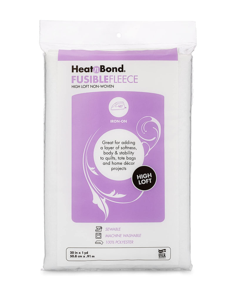 HeatnBond Fusible Fleece High Loft Iron-On Interfacing, 20 Inches x 1 Yard, White - NewNest Australia