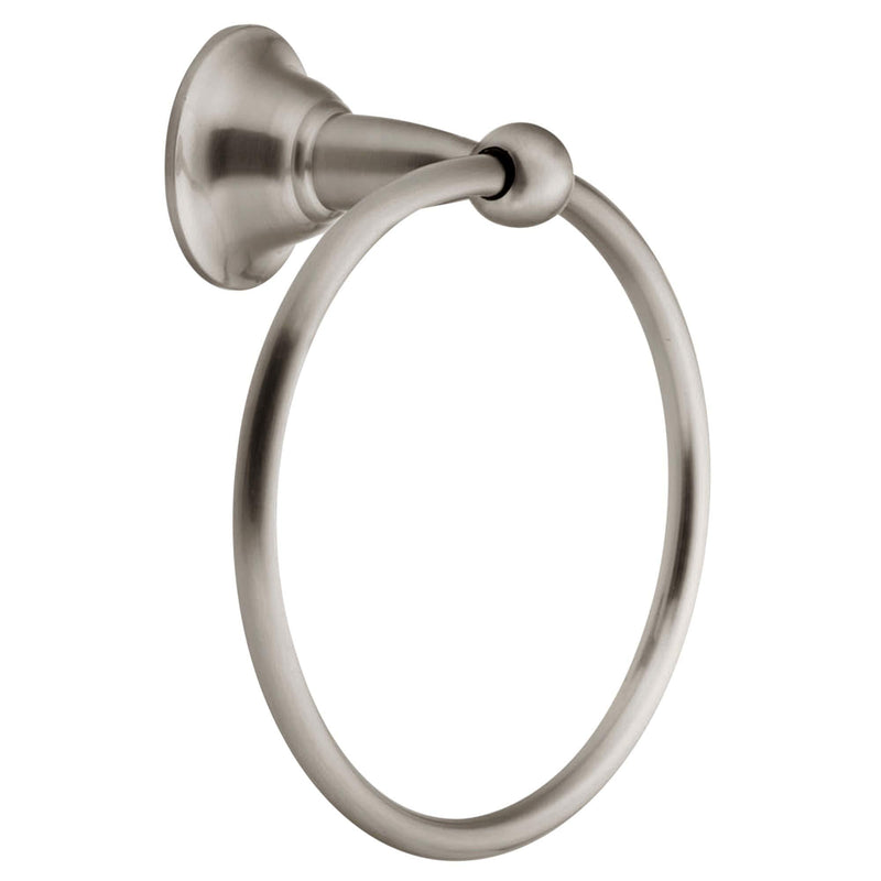 Moen DN6886BN Sage Single Post Bathroom Hand Towel Ring, Spot Resist Brushed Nickel - NewNest Australia