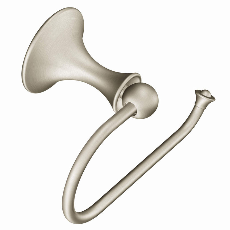 Moen DN7708BN Lounge Collection Single Post European Toilet Paper Holder with Hardware, Spot Resist Brushed Nickel - NewNest Australia