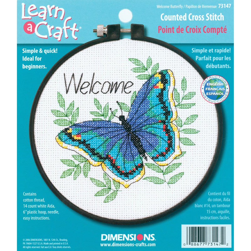 Dimensions 73147 Needlecrafts Counted Cross Stitch, Welcome Butterfly - NewNest Australia